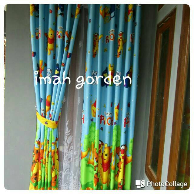  Gorden  Katun Karakter Winnie The Pooh Blue Harga Online 