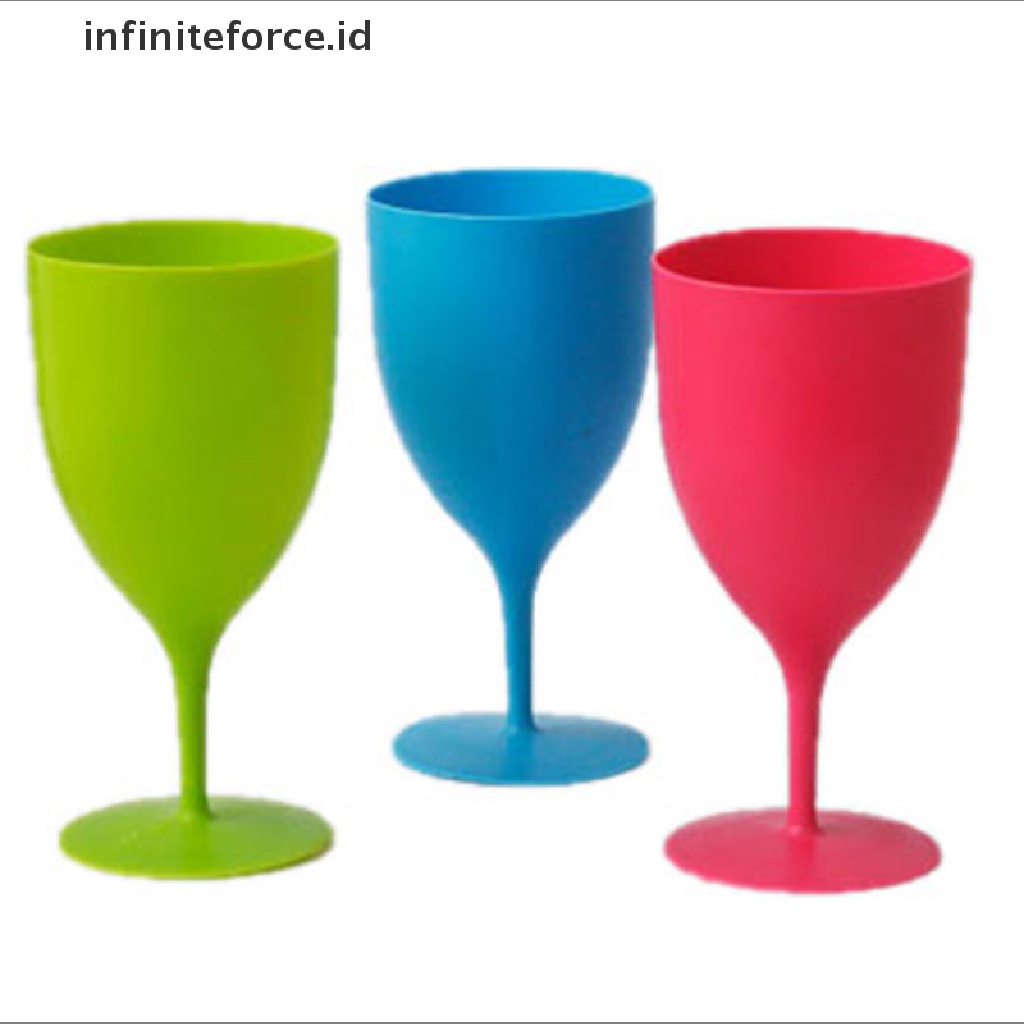 (Infiniteforce.Id) 6pcs / Set Gelas Champagne / Wine Bahan Plastik Kualitas Tinggi