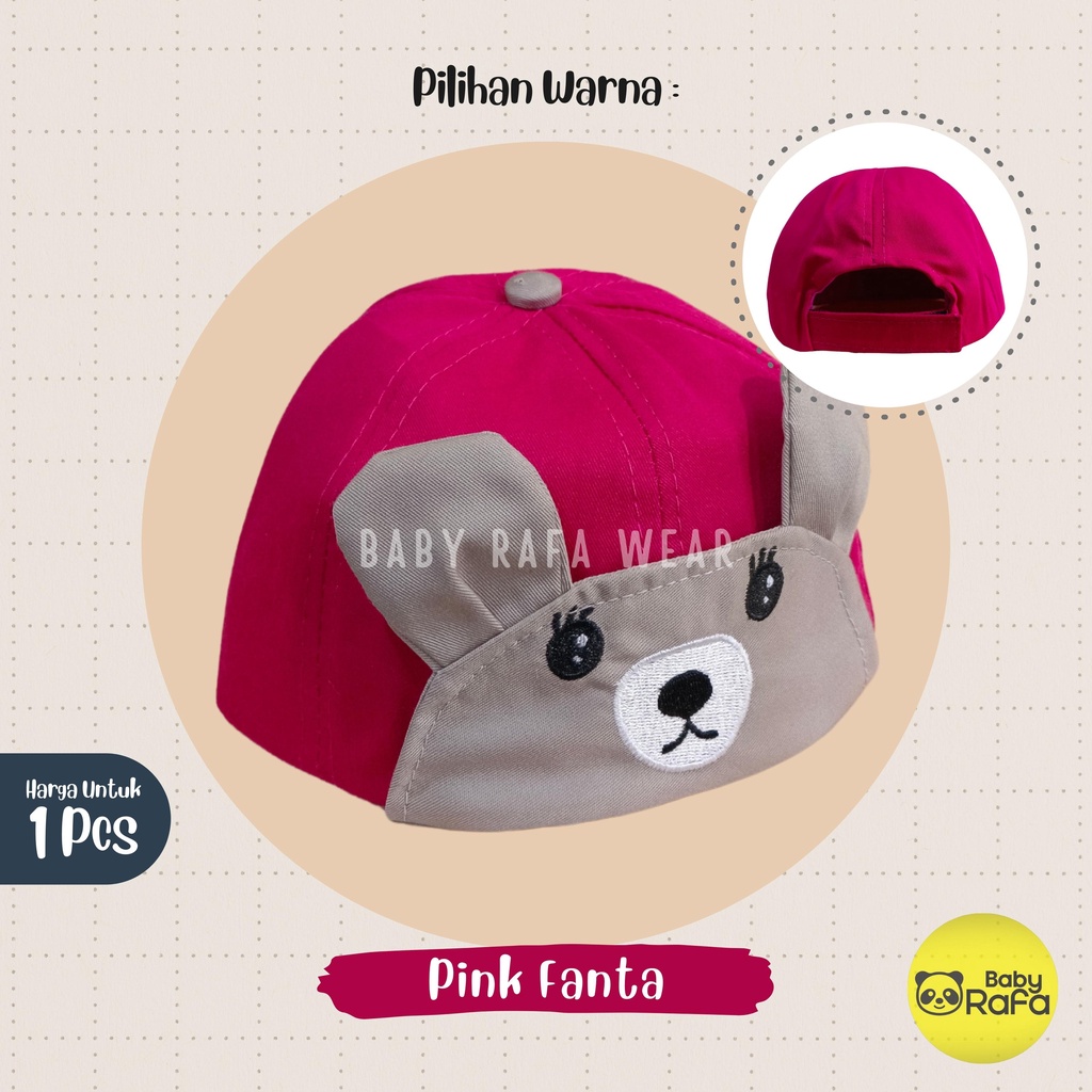 Topi Baseball Bayi Anak Hat Baby 1 sd 4 Tahun Kualitas Impor Model BEAR Dua Warna