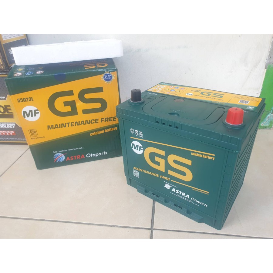 Jual Aki Mobil 55D23L GS ASTRA MF / Aki Kering 12V 60Ah | Shopee Indonesia