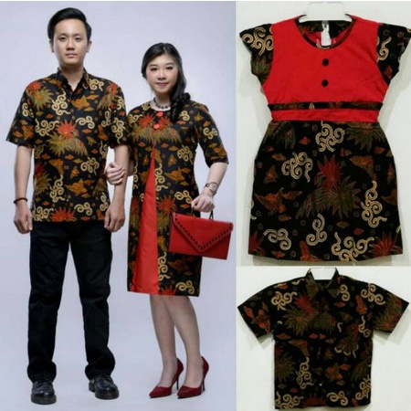 Couple Batik Baju Batik Couple Keluarga Edisi Natal - Mawar Daun