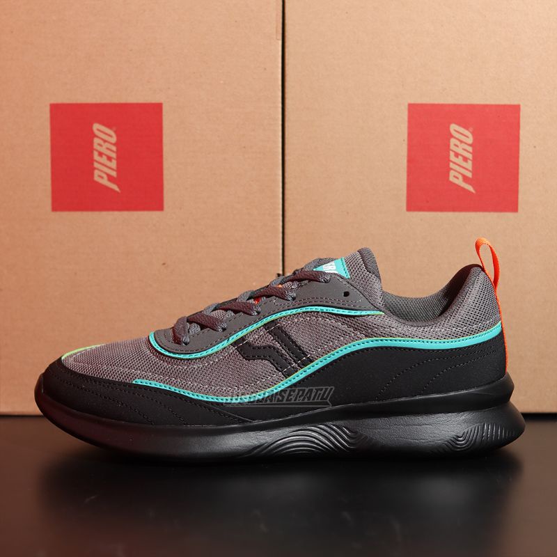 Piero Sepatu Sneakers Arc Wave Street - Grey/Teal/Black