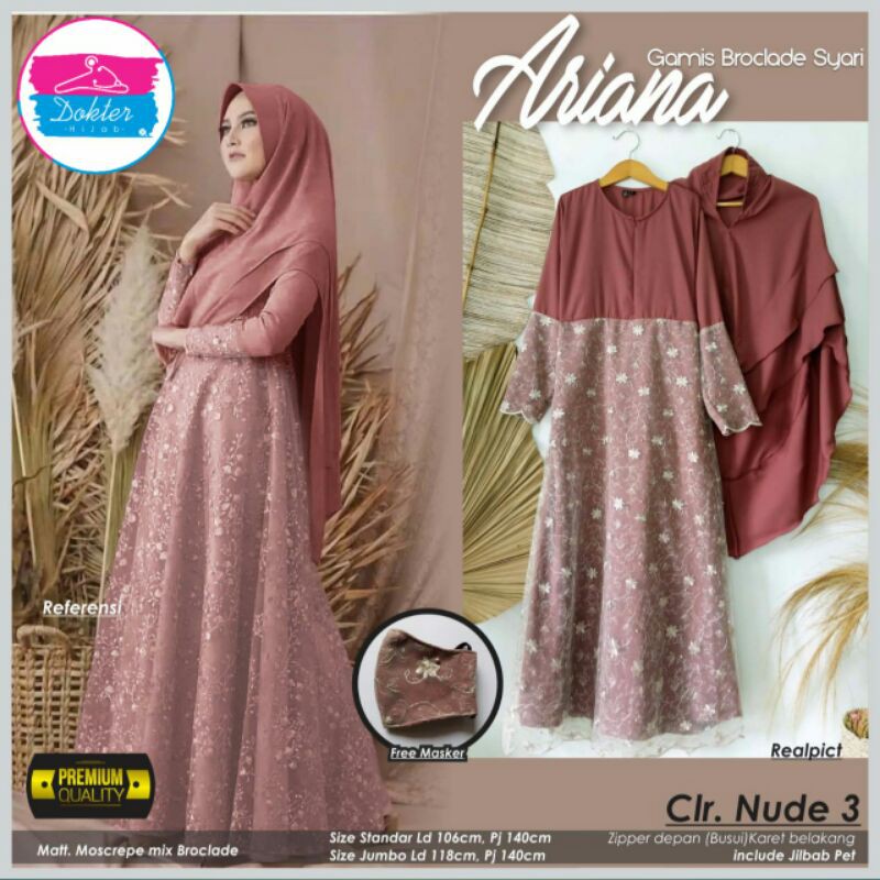 ARIANA SYAR'I / BAHAN MOSCREPE MIX BROKAT