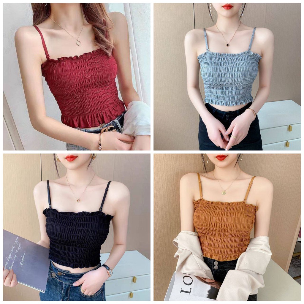 likesun-Bra Kemben  Tank Top Crop Top Bra Korean Style Bahan Katun Bra Tangtop Fashion Wanita Tanpa Kawat BRA50