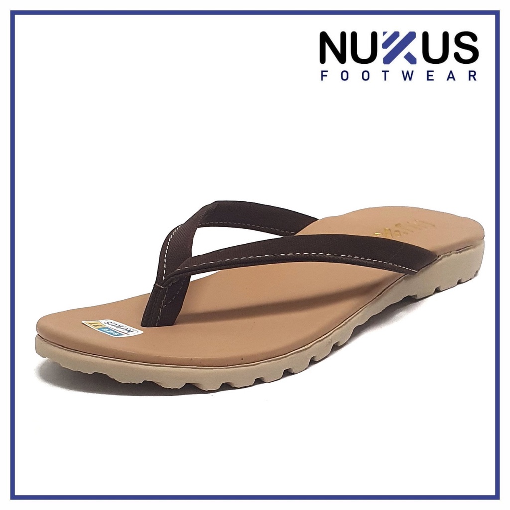 Nukus Sandal Japit Wanita Coklat Tua - JPW