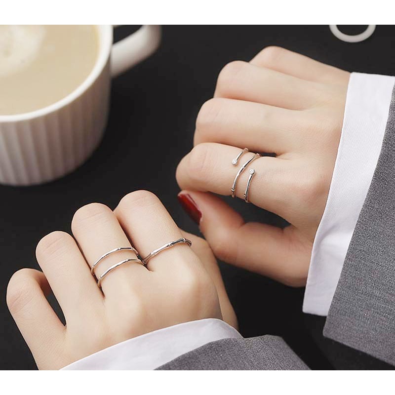 Cincin Model Terbuka Gaya Korea Untuk Wanita