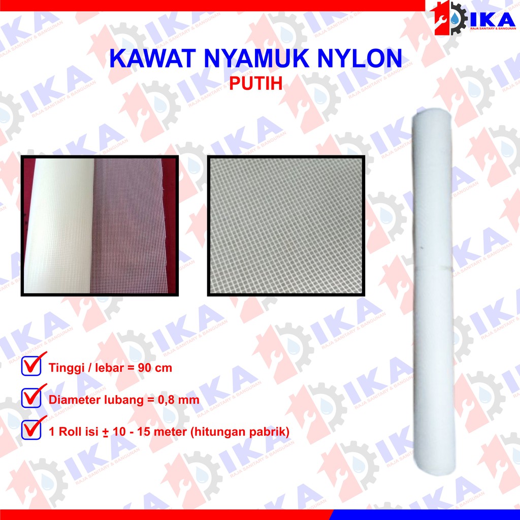 Kawat Kain Nyamuk strimin Nilon Nylon Biru Hijau Cream maroon ( HARGA 1 ROLL TIDAK DIECER FULL)