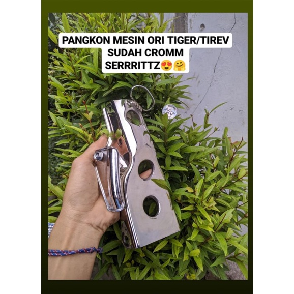 dudukan pangkon mesin tiger crome / pangkon mesin tiger tiger revo ori crom chrome