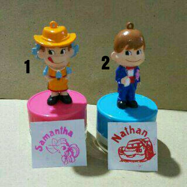 

custom Stamp / stempel nama anak karakter Boy and Girl