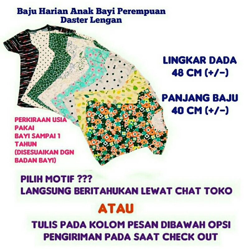 Baju daster lengan anak bayi perempuan sampai usia 1 tahun fashion anak murah kekinian baju santai-1