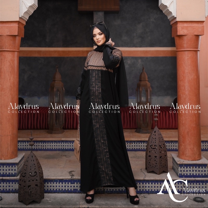 Abaya Arab Hitam Ashanty Bahan Jet Black Saudi Kwalitas Boutique