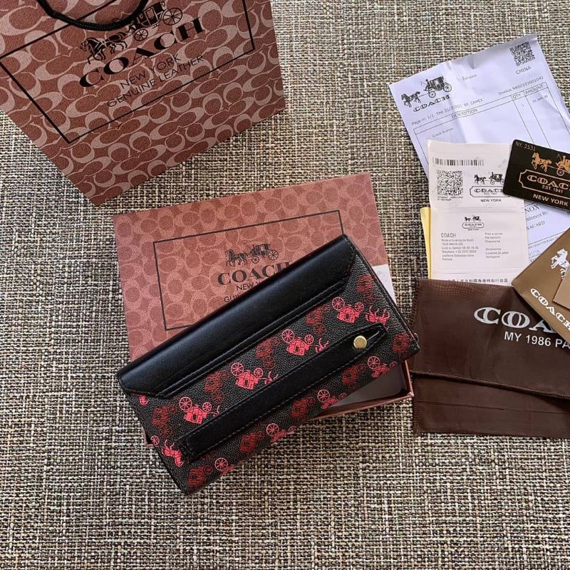 DOMPET PANJANG WANITA COACH HORSE LONG WALLET FREE PAPERBAG FULLSET