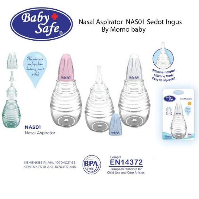 Baby Safe Nasal Aspirator - Babysafe Nasal Aspirator With Pipe - Alat Sedot Ingus Bayi - Pembersih Ingus