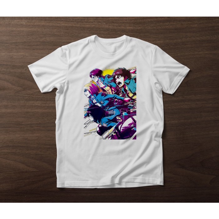 Tshirt Kaos Attack on titan Retro art style