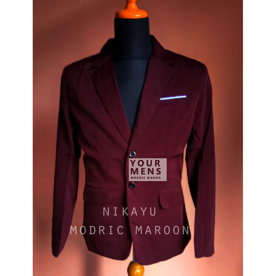 JAS PRIA MODRIC MAROON - JAS COWOK MODEL SLIMFIT WARNA MERAH TUA - JAS UNTUK WISUDA