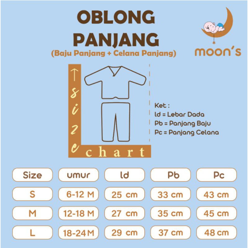 SML MOONS STELAN OBLONG PANJANG  MOON'S , STELAN BAJU BAYI