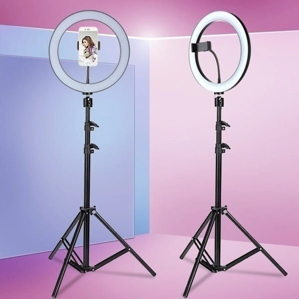 Tripod Ring Light LED 26cm + Tripod 2.1m Paket Ringlight Stand Holder 2m Make Up Beauty Vloger 26 CM