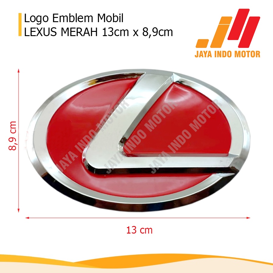 Logo Emblem Mobil LEXUS MERAH / RED 13CM X 8,9CM