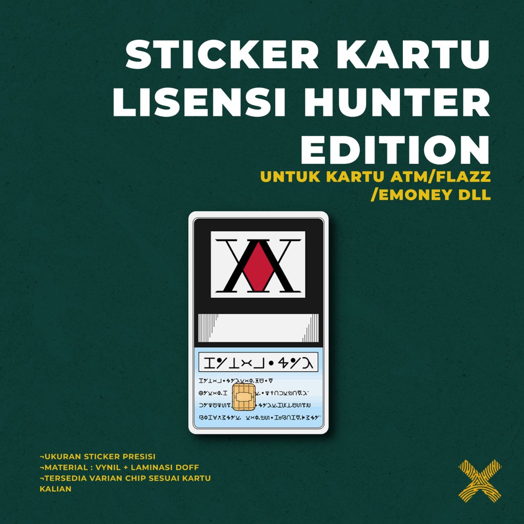 

Skin Card / Sticker Kartu ATM Licensi Hunter HxH (Ukuran Presisi) - BIsa COD