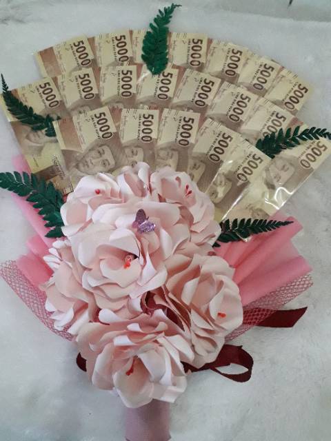 Buket Uang 100.000 Asli / Buket Bunga Kertas Uang Asli / Money Bouquet