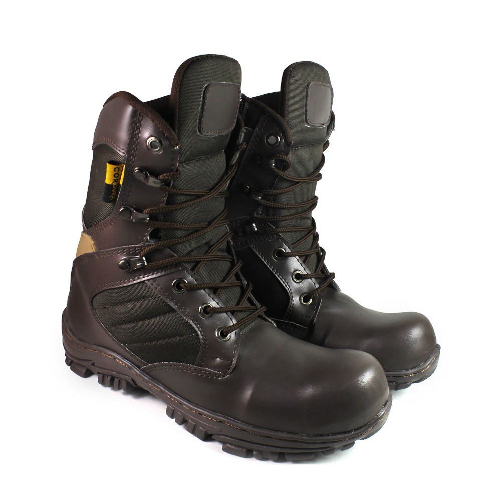 Sepatu Pria Safety Boots Ujung Besi Cheap Tinggi Murah Hiking Bikers Traveling Keren