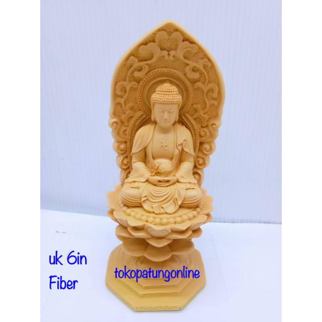 Patung Buddha Amitifo Uk 6in Fiber