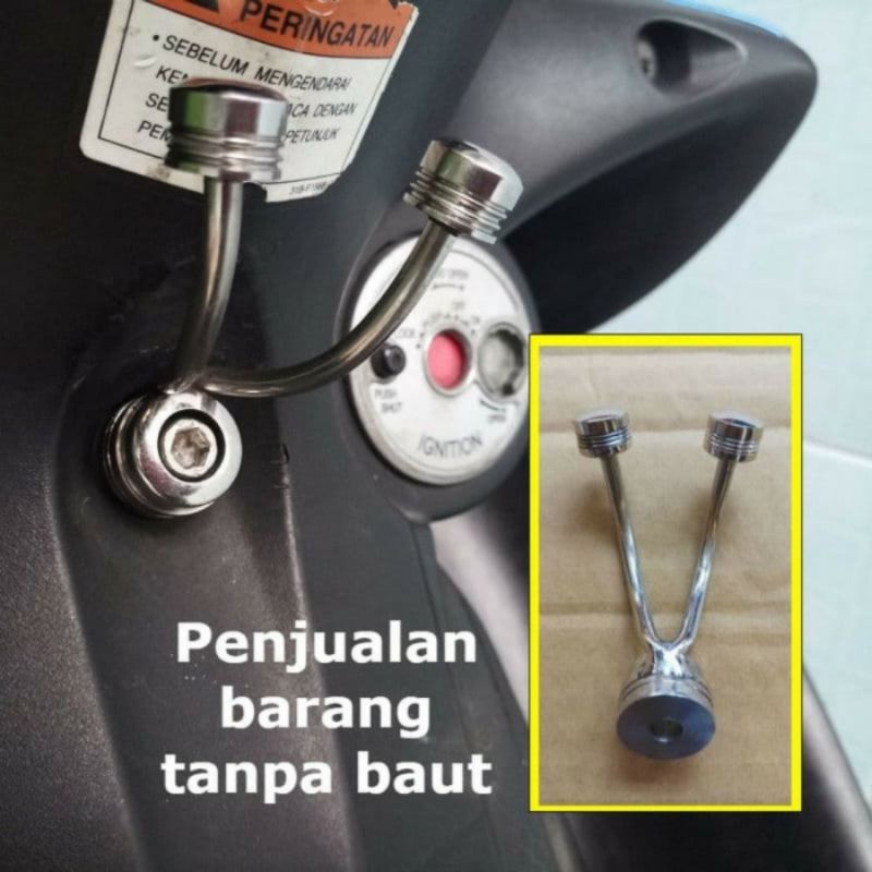 Gantungan barang motor Playboy Besi full padat stainless CHROME