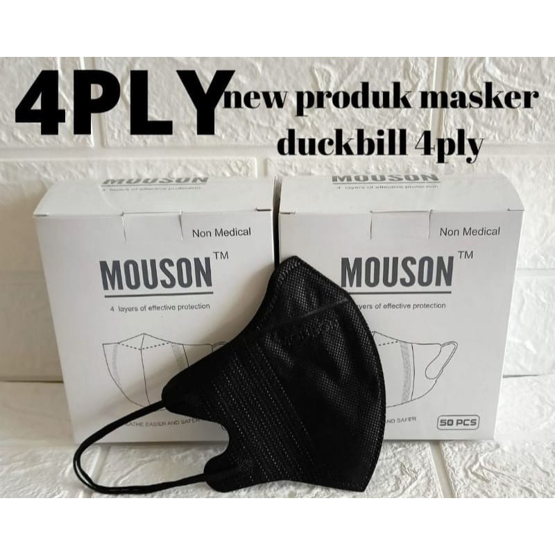 Masker Duckbill Mouson Embos 1 Box isi 50 Pcs 4 ply