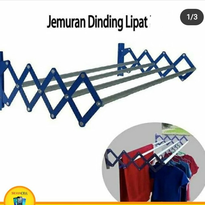 Jemuran Dinding Lipat Aluminium Hanger Gantungan Rak Baju Handuk Towel