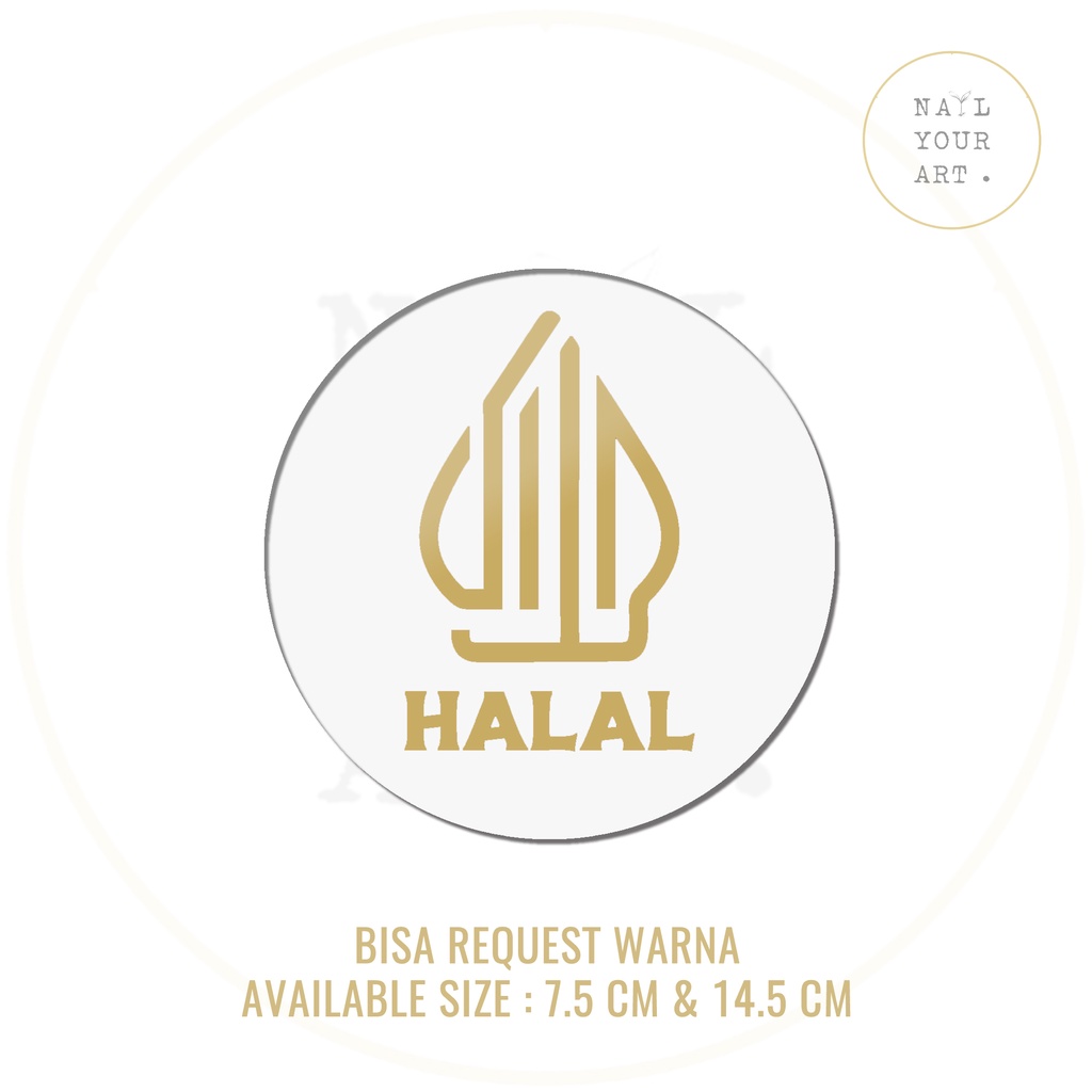 SIGN AKRILIK LOGO HALAL BARU BULAT - nail your art - Sign tanda label halal H02