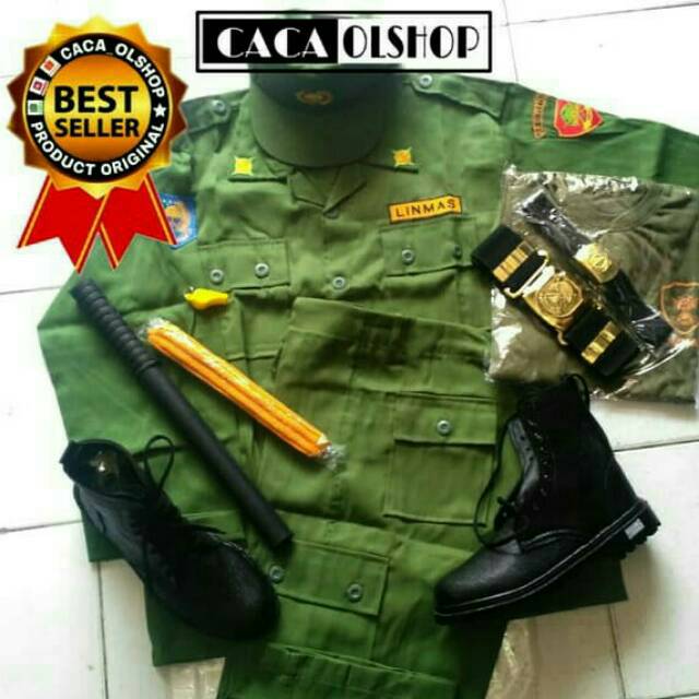 Baju Hansip Linmas Seragam Setelan Paling Komplit Fullset