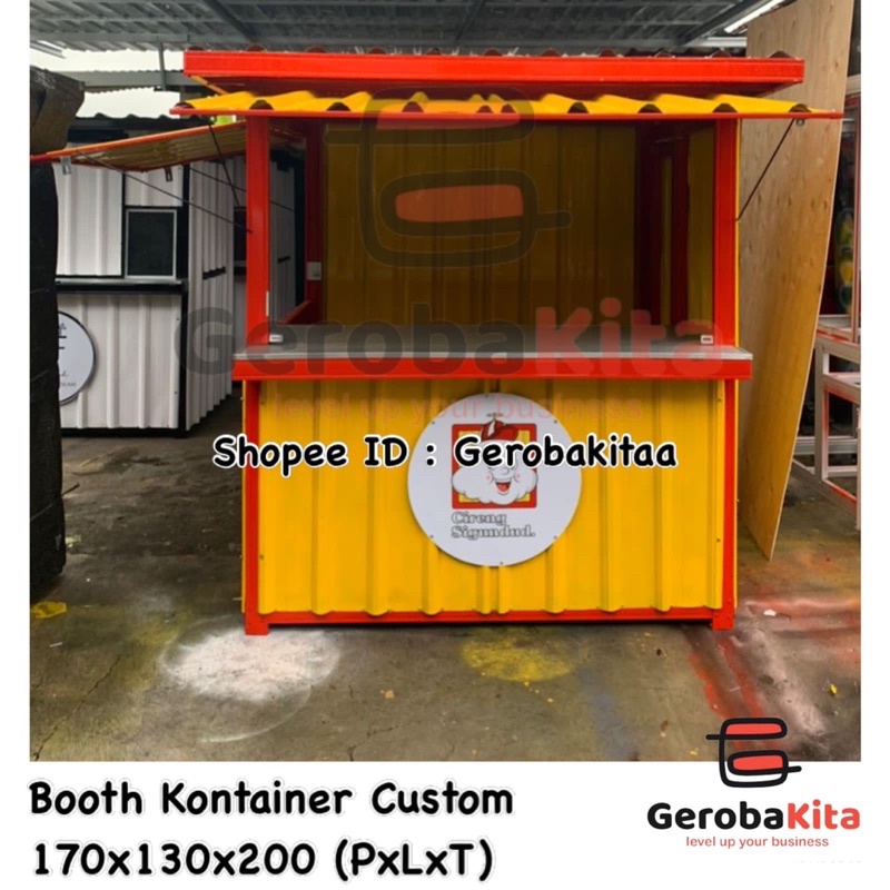 booth container dengan lantai by Gerobakita