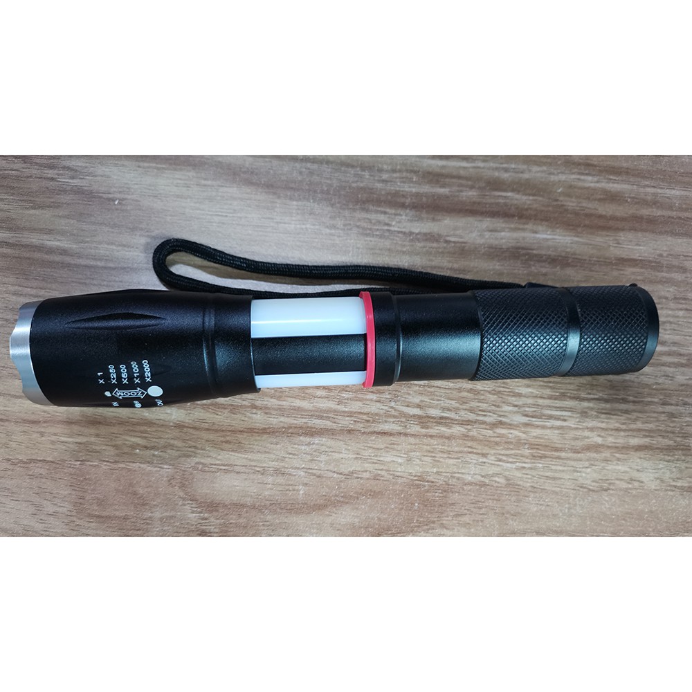 TaffLED Senter LED Torch Cree XM-L T6 8000 Lumens with Battery - E17 COB - Black