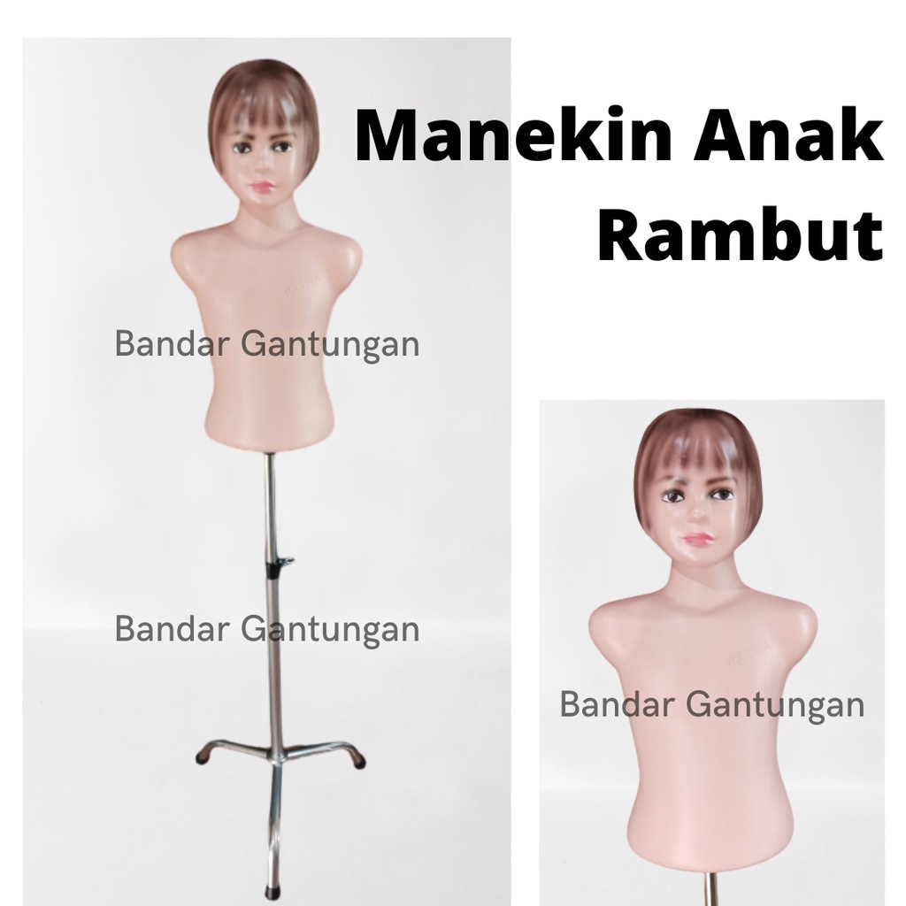 Patung Manekin ADA RAMBUT  Torso Anak/Patung Setengah Badan/Display Pakaian/Patung Anak