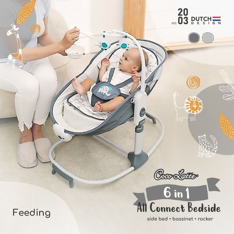 Makassar - Ayunan Bayi Bouncer CocoLatte 6 in 1 All Connect Bedside Side Bed Bassinet Rocker