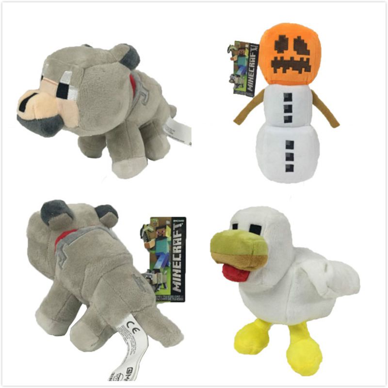 20cm Minecraft PlushToys Snow Golem Wolf Chickens Stuffed Animal Kid Gift Toy