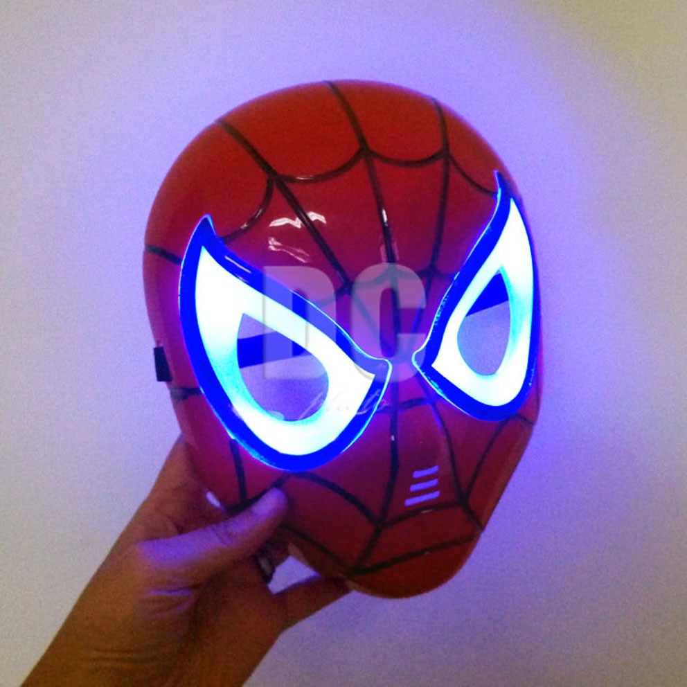 Topeng Spiderman LED Marvels Superhero Cosplay Mask Bisa Menyala