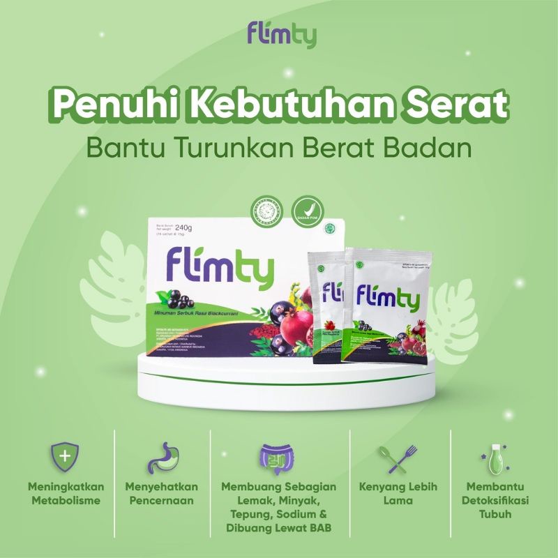 

Flimty Fiber 1 sachet saset Diet Detox Alami