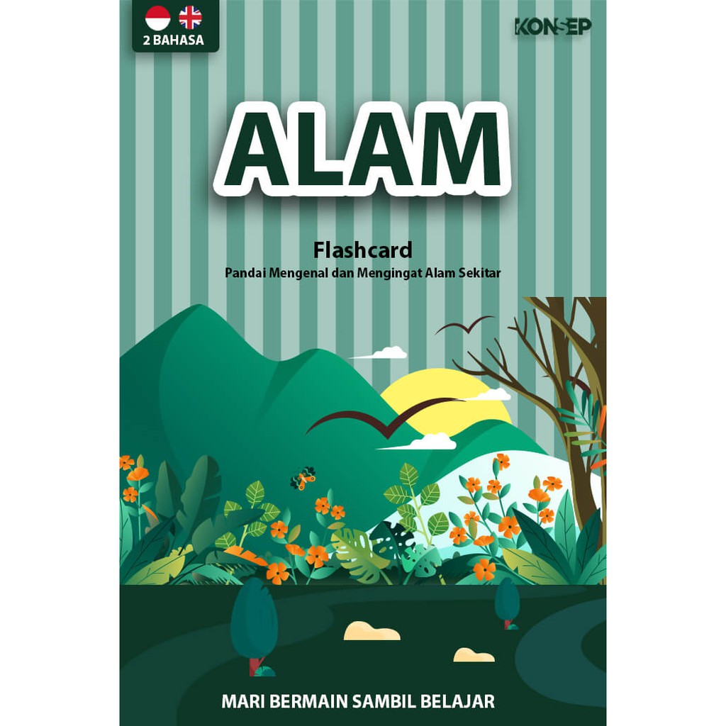 Flash Card Alam - Kartu Belajar Anak Bergambar - Konsep Studio Original