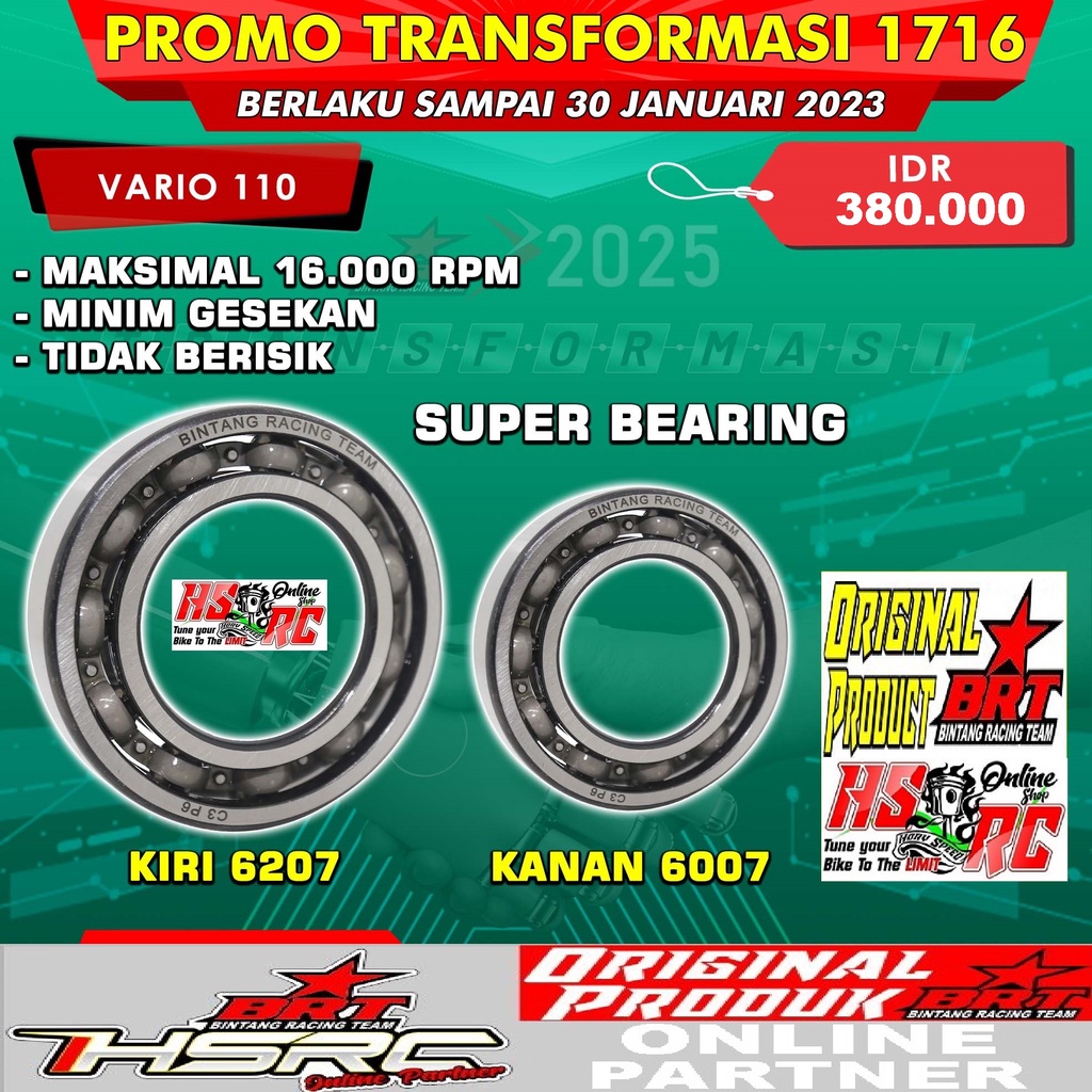BEARING KRUK AS BRT Racing HONDA Vario 110 Karbu Stater Kasar Laher Bandul Laker LAHAR Crankshaft Hi