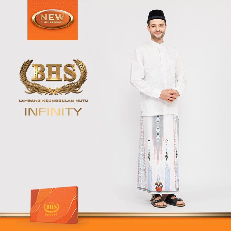 Sarung BHS Infinity Gold putih