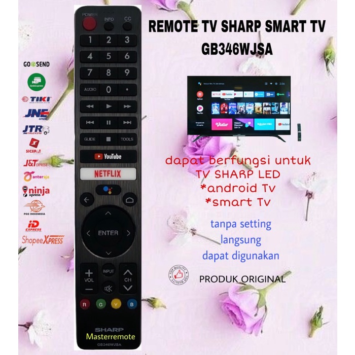 REMOT REMOTE TV SHARP SMART TV / SHARP ANDROID TV GB346WJSA ORIGINAL