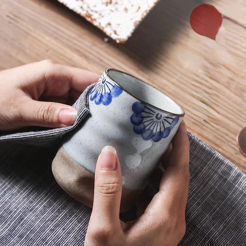 japanese ceramic coffee tea cup handmade 220ml / gelas cangkir keramik japan style latte art / cangkir teh kopi jepang coarse pottery