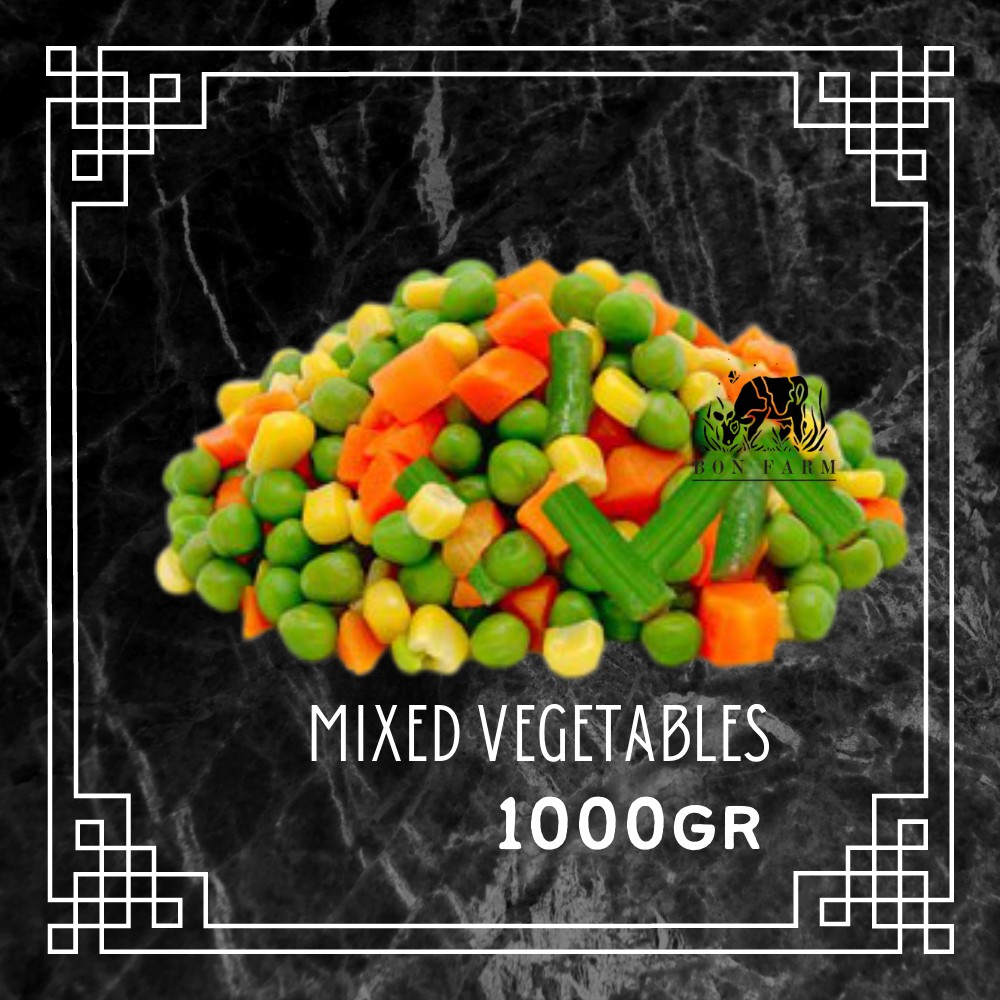 

Vegetable Mix 4 Way (Jagung,Kacang Polong,Wortel,Buncis) PREMIUM Berat = 1 kg