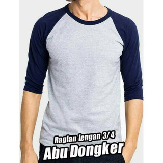  KAOS  RAGLAN PRIA COTTON COMBED 30S LENGAN 3 4 KOMBINASI 