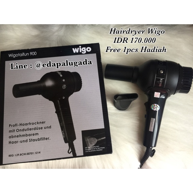 Hairdryer Wigo original , hairdryer wigotaifun 900, ANGIN DAHSYAT, catokan 2in1 , blower