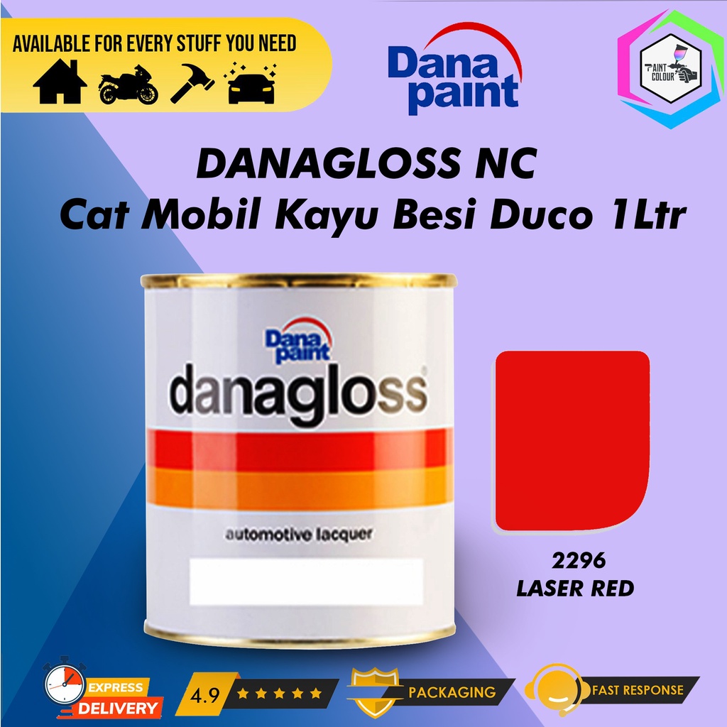 DANAGLOSS NC 2296 LASER RED - Cat Mobil Kayu Besi Duco