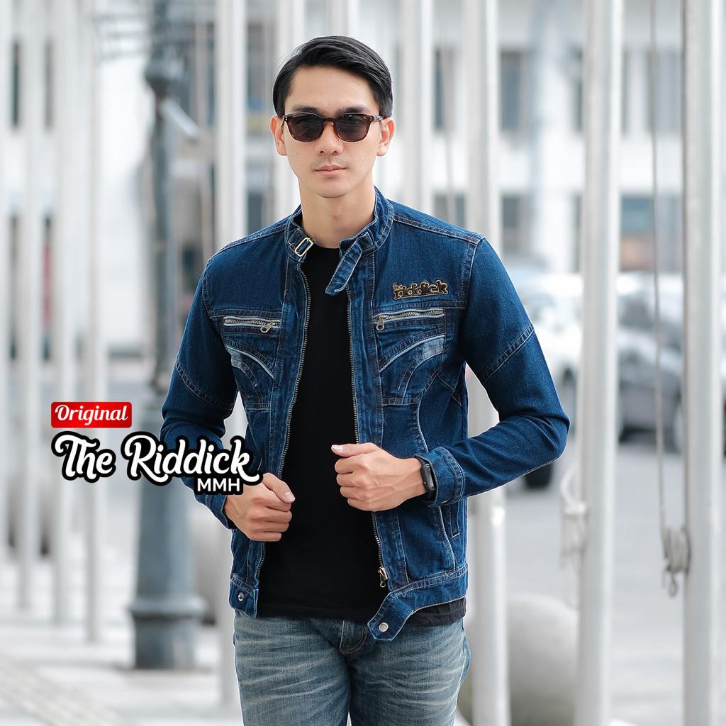 TURUN HARGA ! JAKET JEANS SLETING THE RIDDICK  - JAKET JEANS PRIA - JAKET DENIM - BISA BAYAR DI TEMPAT