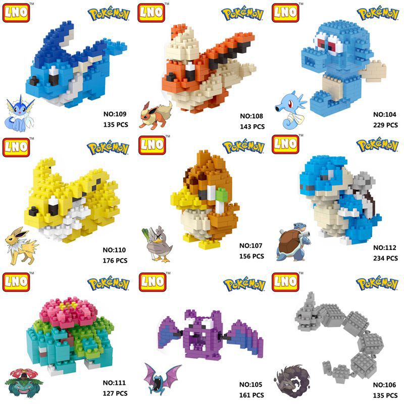 Pokemon Pikachu Snorlax DIY Figures Model Diamond Blocks Pikachu Pieces Blocks Gifts