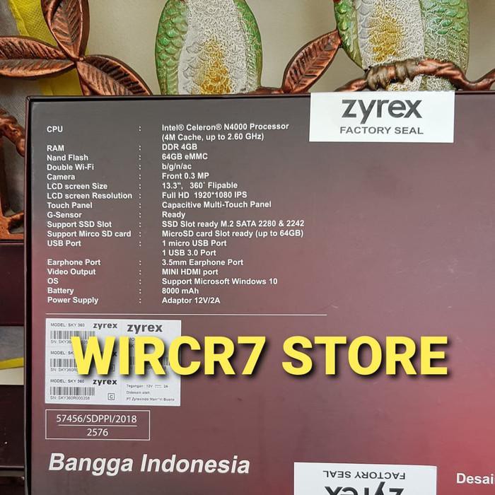 LP2500 ZYREX SKY 360 13.3" FHD TOUCH/INTEL CELERON N4000/4GB/64GB+SSD 128GB - Abu-abu